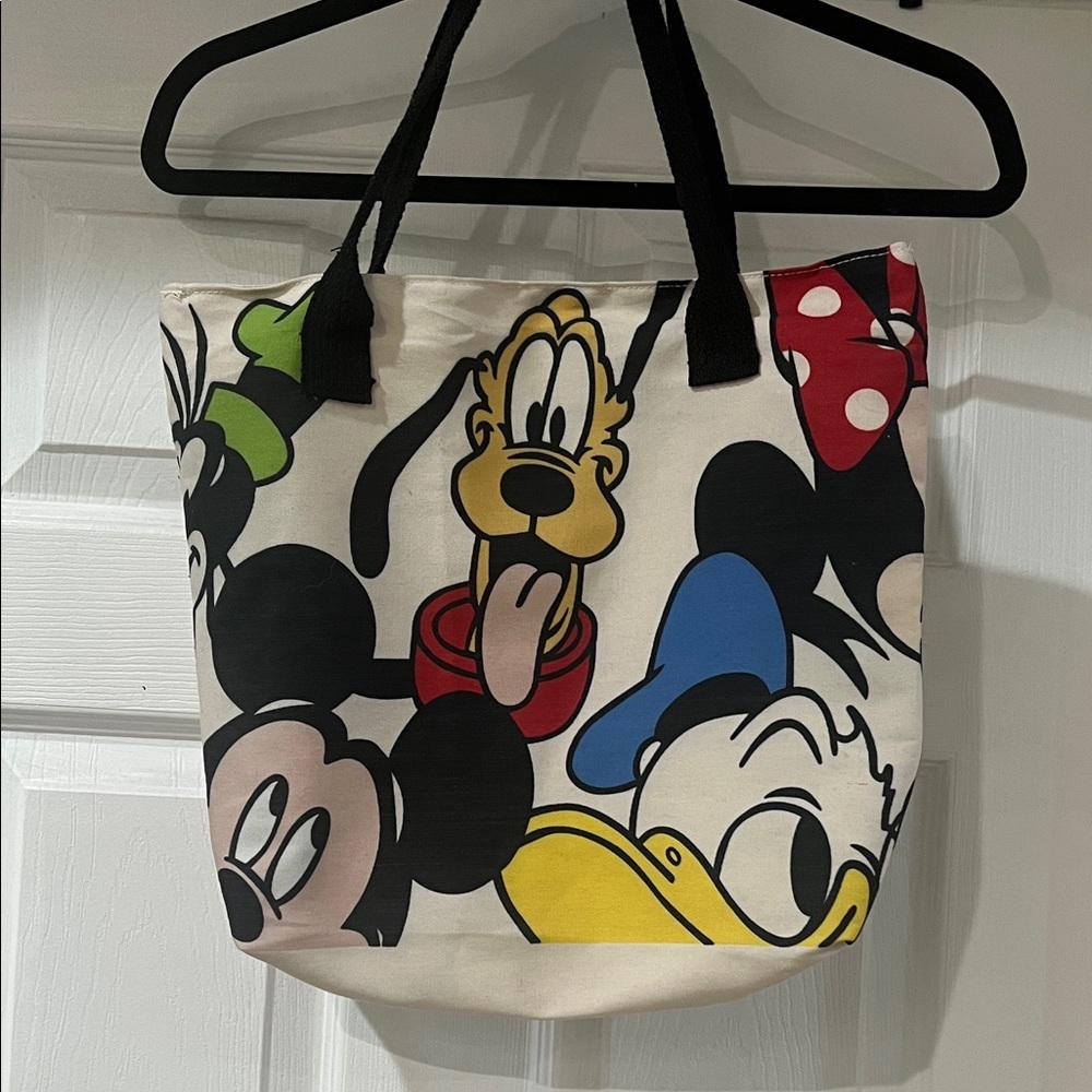 Disney Character Print Tote Bag - Black and White